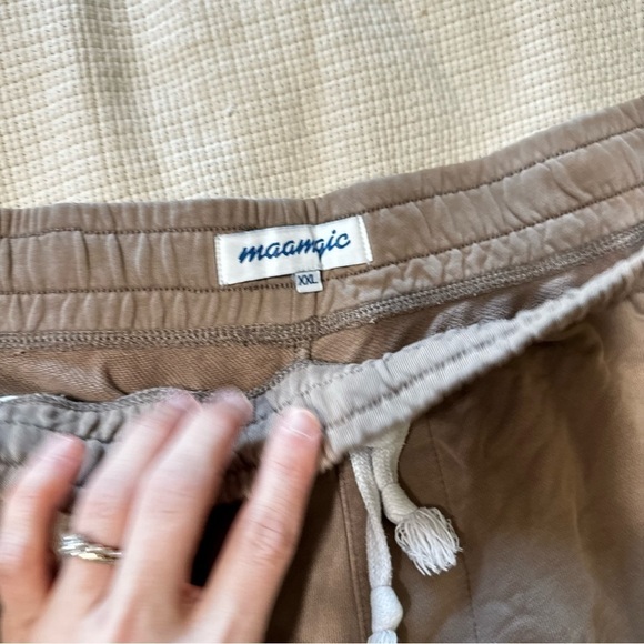 Maamgic Men’s Sweat Shorts Tan Brown Drawstring Zip Pockets XXL - Picture 4 of 6